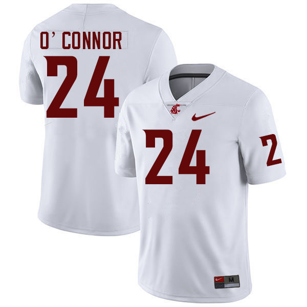 Men #24 Ethan O'Connor Washington State Cougars College Football Jerseys Stitched-White